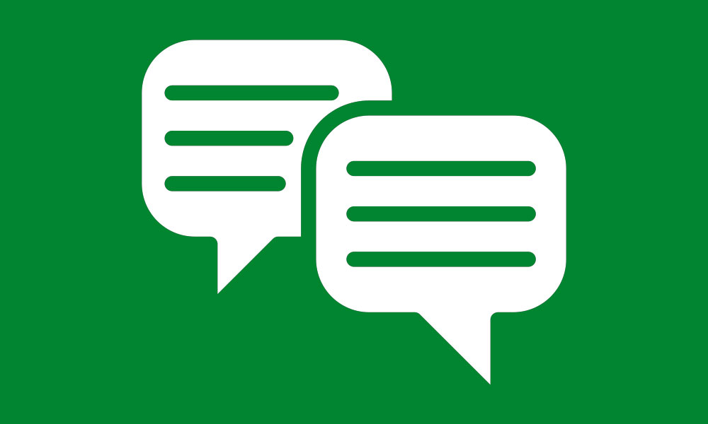 Chat boxes on green background