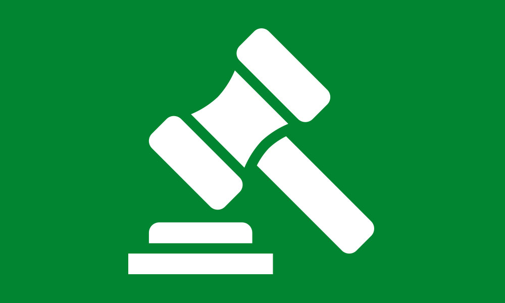 Legal hummer icon on green background